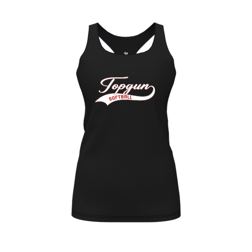 [CUS-DFW-RCBK-PER-BLK-FYS-LOGO2] Racerback Tank Top (Female Youth S, Black, Logo 2)