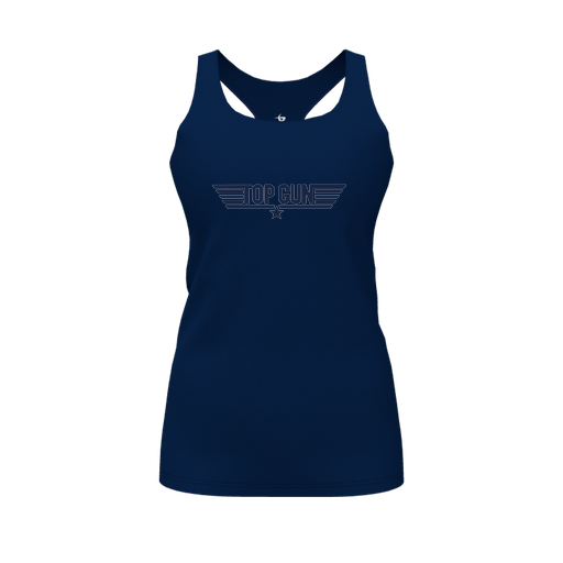 [FT0TRBNV-FYS-LOGO1] Decker Racerback Tank Top (Female Youth S, Navy, Logo 1)