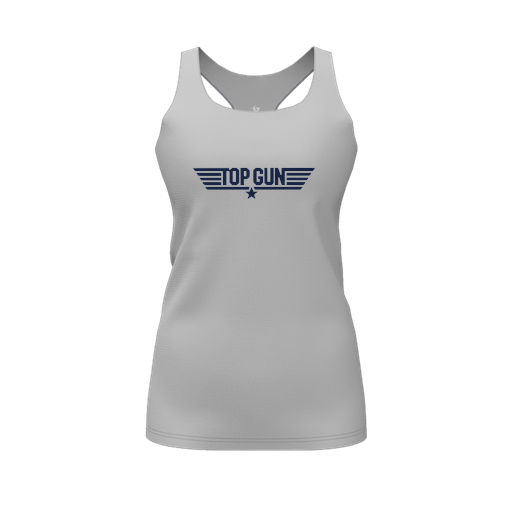 [FT0TRBGY-FYS-LOGO1] Decker Racerback Tank Top (Female Youth S, Gray, Logo 1)