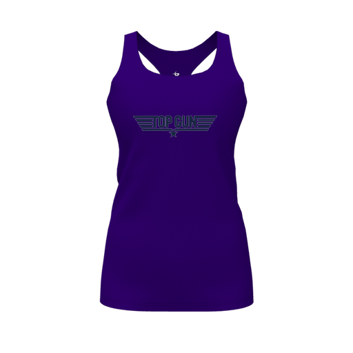 [FT0TRBPP-FYS-LOGO1] Decker Racerback Tank Top (Female Youth S, Purple, Logo 1)