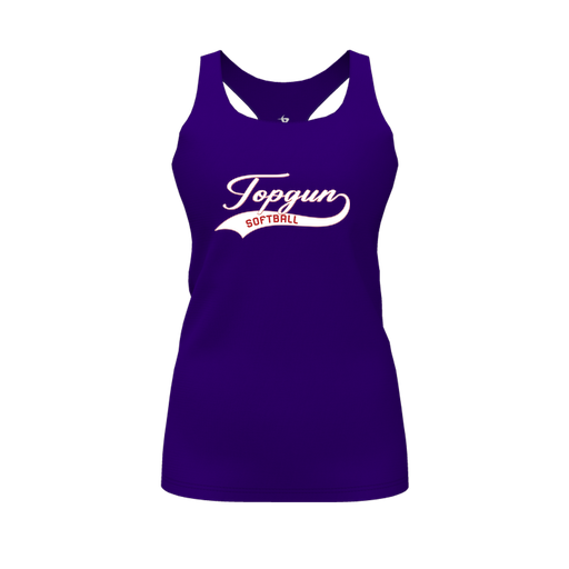 [CUS-DFW-RCBK-PER-PUR-FYS-LOGO2] Racerback Tank Top (Female Youth S, Purple, Logo 2)