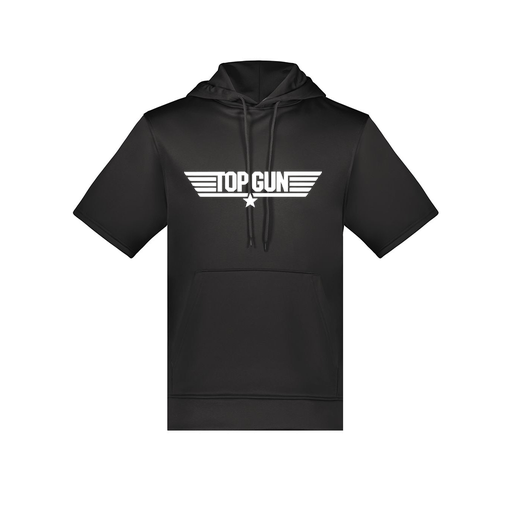 [6871.080.S-LOGO3] Men's Dri Fit Short Sleeve Hoodie (Adult S, Black, Logo 3)