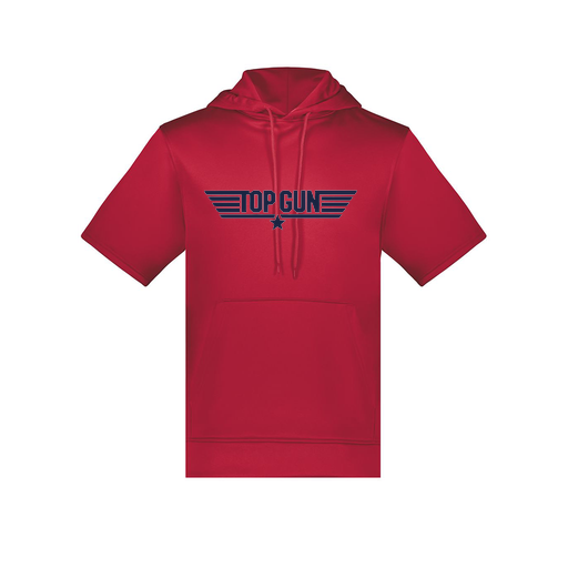 [6871.083.S-LOGO1] Men's Dri Fit Short Sleeve Hoodie (Adult S, Red, Logo 1)