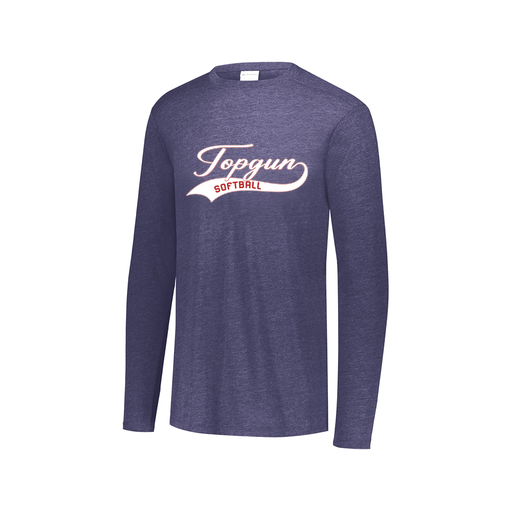 [FTLCUBNV-AXS-LOGO2] Decker Men's Tri-Blend T-Shirt - Long Sleeve (Adult XS, Navy, Logo 2)