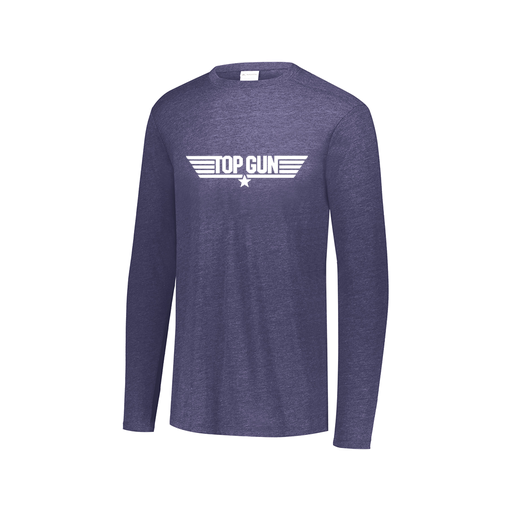 [FTLCUBNV-AXS-LOGO3] Decker Men's Tri-Blend T-Shirt - Long Sleeve (Adult XS, Navy, Logo 3)