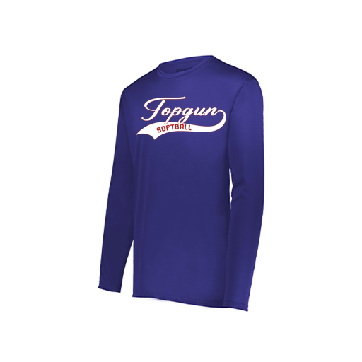 [222823.747.S-LOGO2] Youth LS Smooth Sport Shirt (Youth S, Purple, Logo 2)
