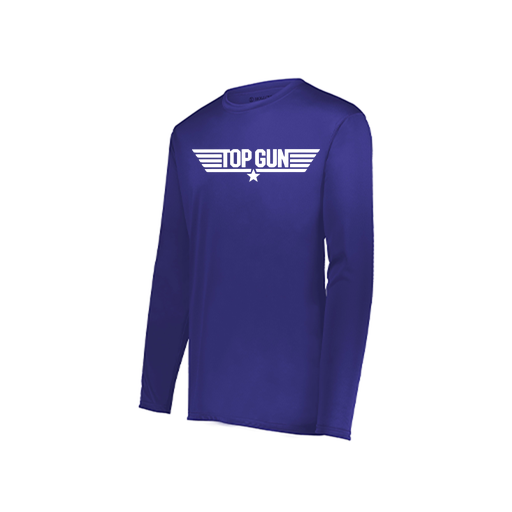 [222823.747.S-LOGO3] Youth LS Smooth Sport Shirt (Youth S, Purple, Logo 3)