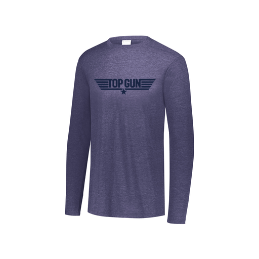 [FTLCUBNV-YS-LOGO1] Decker Youth Tri-Blend T-Shirt - Long Sleeve (Youth S, Navy, Logo 1)