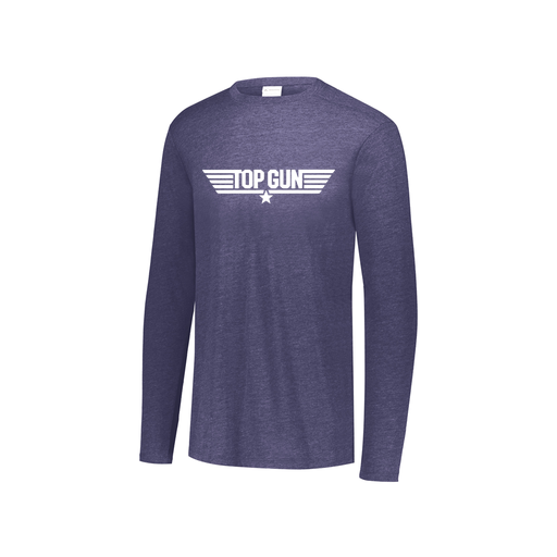 [FTLCUBNV-YS-LOGO3] Decker Youth Tri-Blend T-Shirt - Long Sleeve (Youth S, Navy, Logo 3)