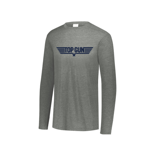 [FTLCUBGY-YS-LOGO1] Decker Youth Tri-Blend T-Shirt - Long Sleeve (Youth S, Gray, Logo 1)