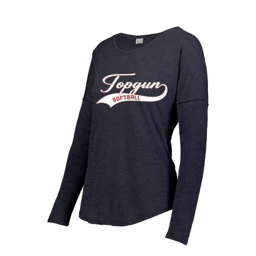 [FTLCUBNV-FAXS-LOGO2] Decker Women's Tri-Blend T-Shirt - Long Sleeve (Female Adult XS, Navy, Logo 2)