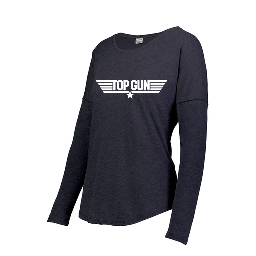 [FTLCUBNV-FAXS-LOGO3] Decker Women's Tri-Blend T-Shirt - Long Sleeve (Female Adult XS, Navy, Logo 3)
